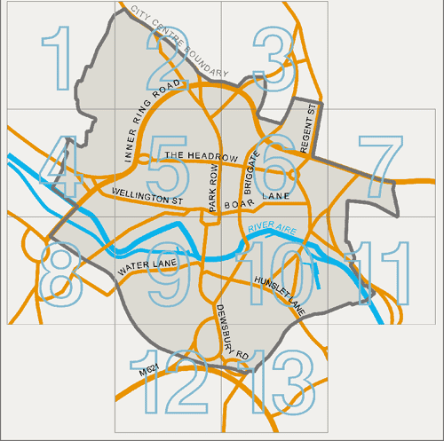 city centre inset maps maps key